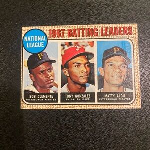 Topps 1967 Batting Leaders Card - Blue, Red, Black